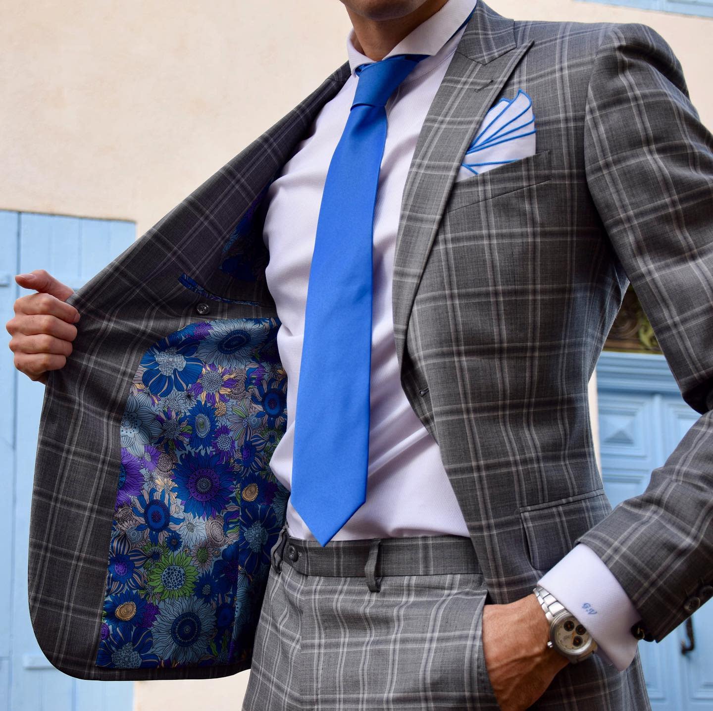 Blue Tie With Grey Suit -gino_vincenti