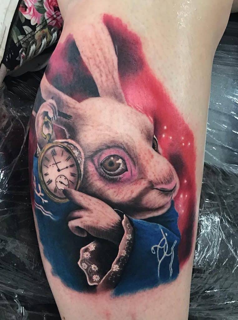 White Rabbit Alice In Wonderland Lupara Tattoo