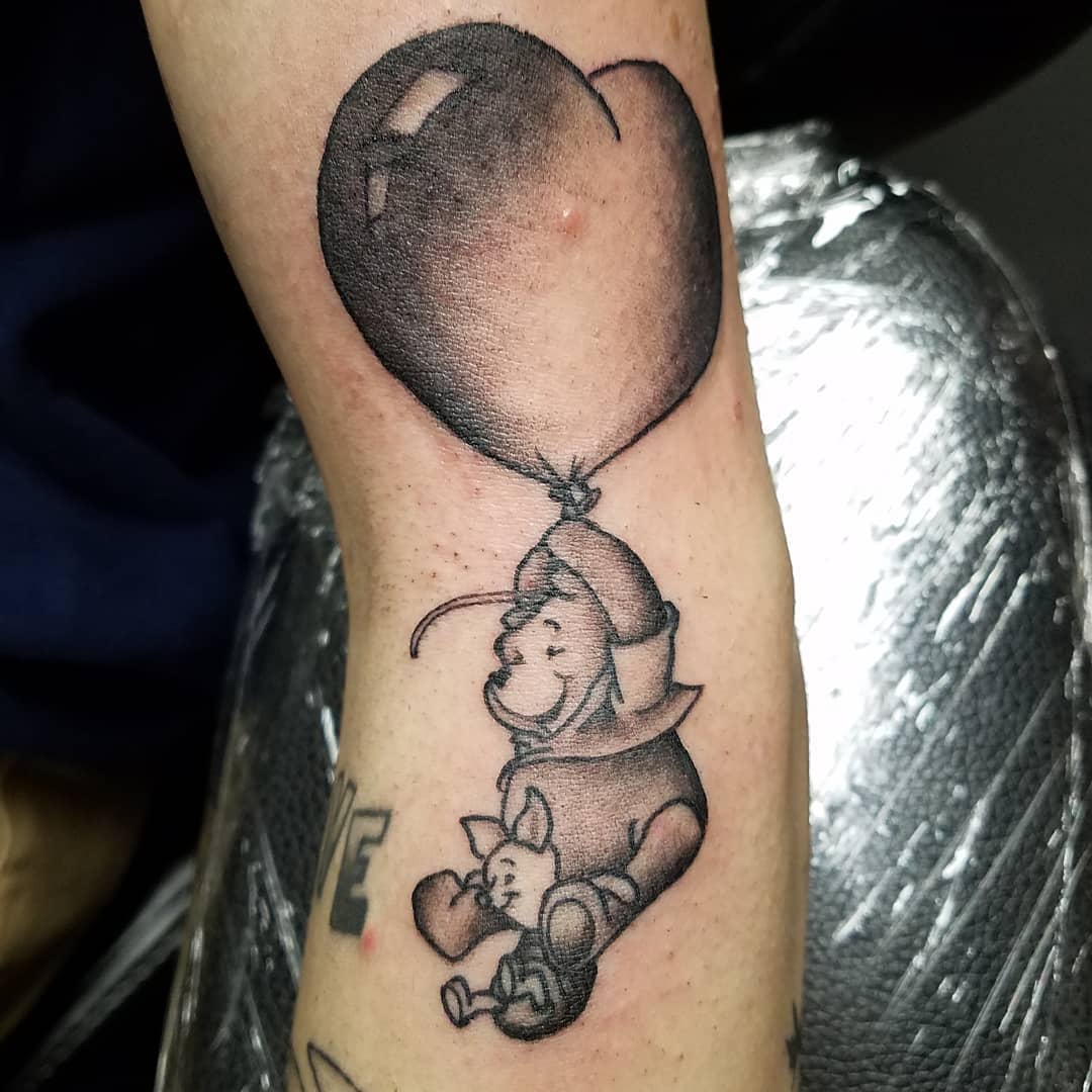 Classic Winnie the Pooh sleeve for nas20021   By Laurens Tattoo  Parlour  Facebook  Our next animal friend is a cuddly old bear who lives  with his pals in this