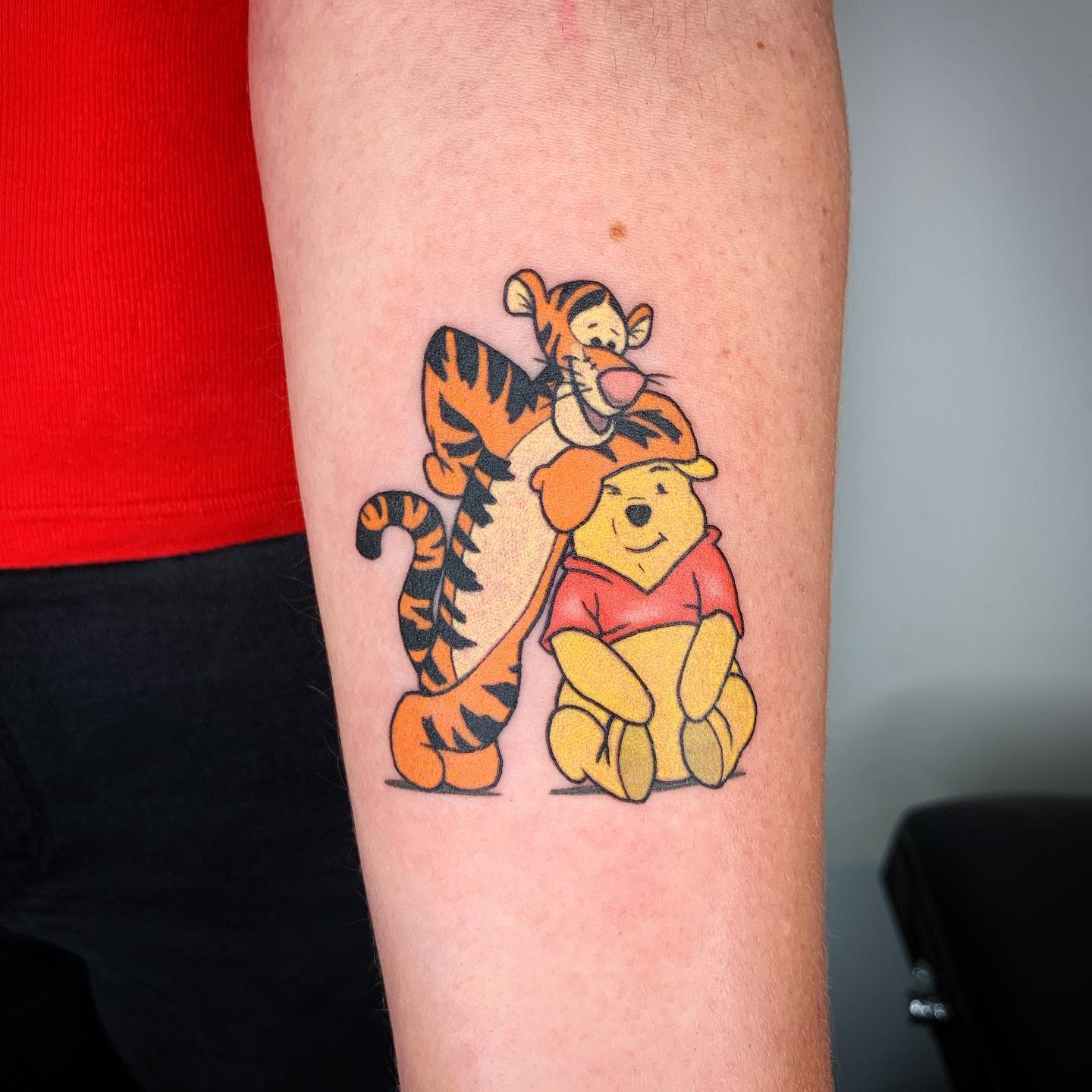 EngineerInk Tattoo  Body Piercing  Mother daughter tattoos  of Pooh  Bear and Piglet  by boehmer85         disneydisneytattoomotherdaughtermotherdaughtertattoopoohbearpoohandpigletpoohbeartattoo  disneytatts disneytat 