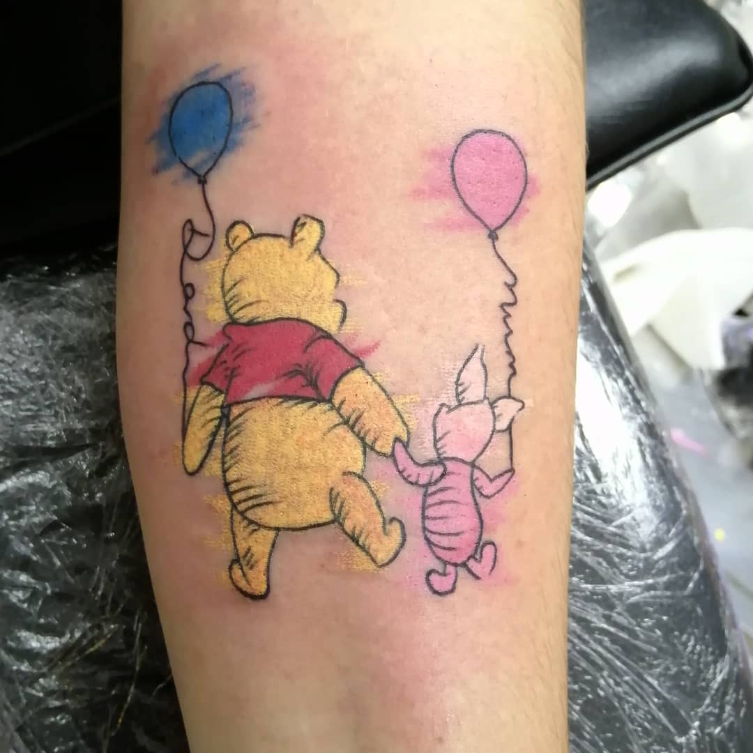 Tatuaje de Winnie the Pooh en acuarela -ink_imaginarium