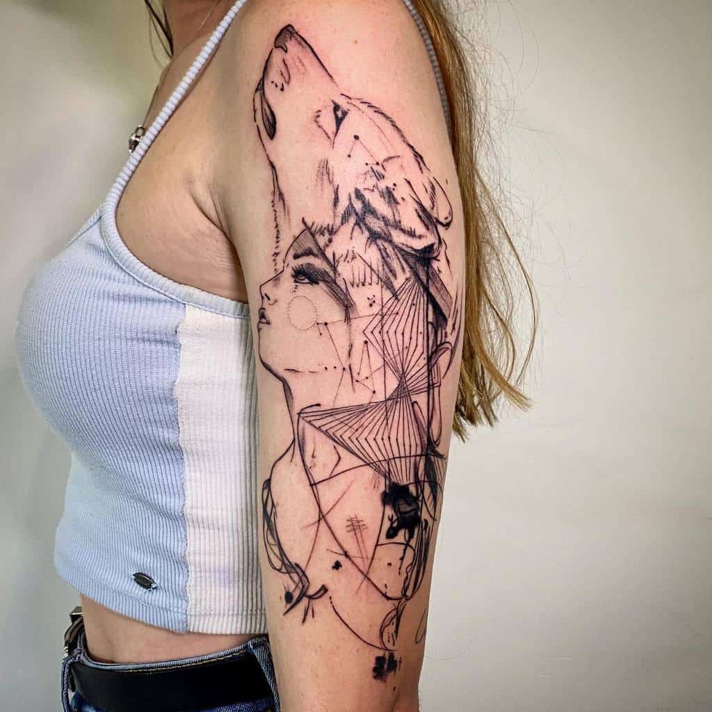 Wolf Arm Tattoos for Women pulsotattoostudio