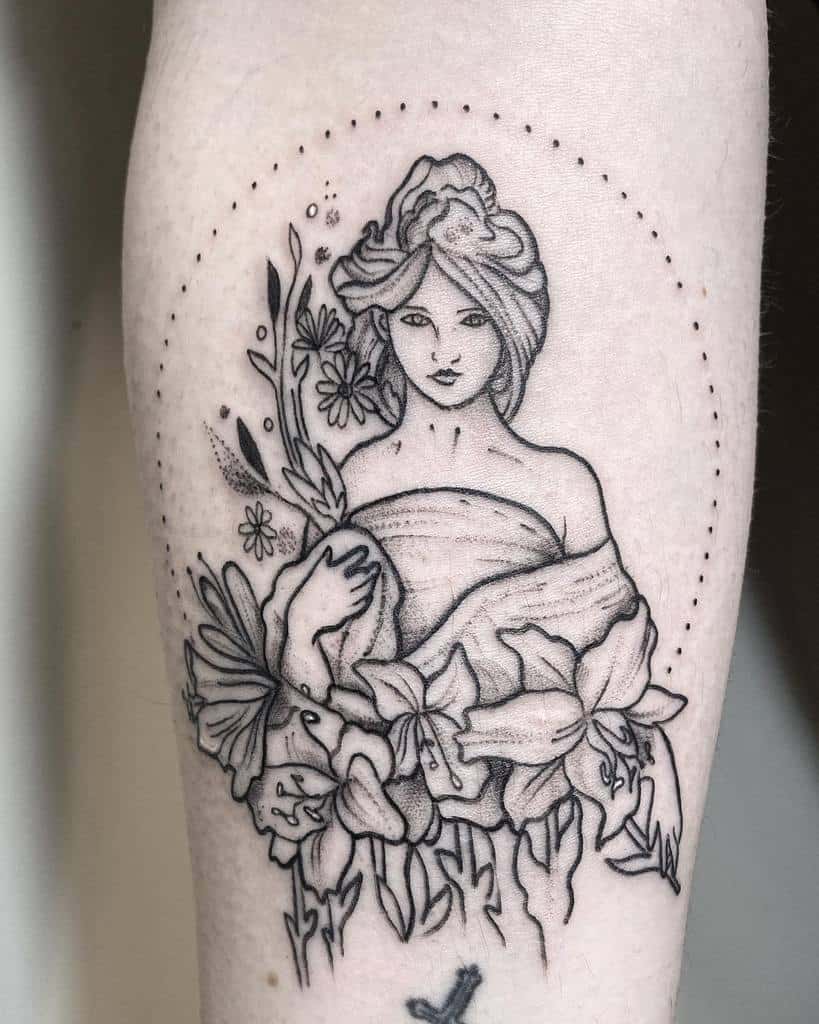Woman Art Nouveau Tattoo Umamitattooer