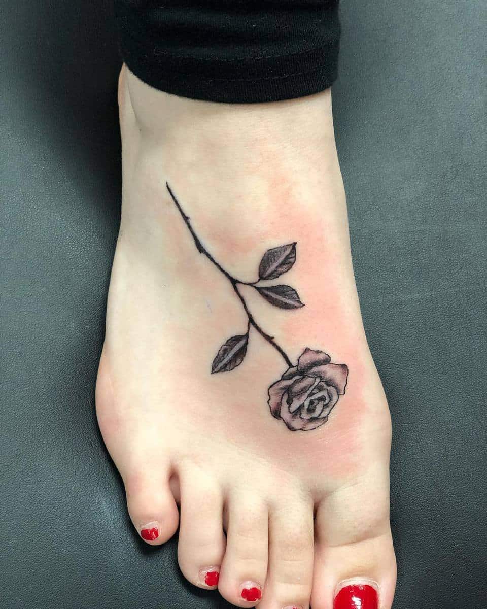 Women Foot Tattoos rosesrequired