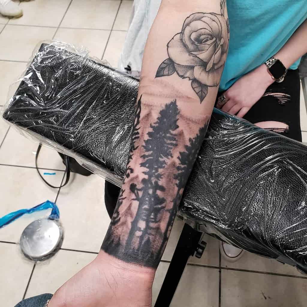 Women Forest Sleeve Tattoos tattoodgunz