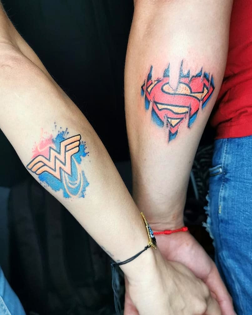 Superman Wonder Woman Tattoo -ozzytattooer