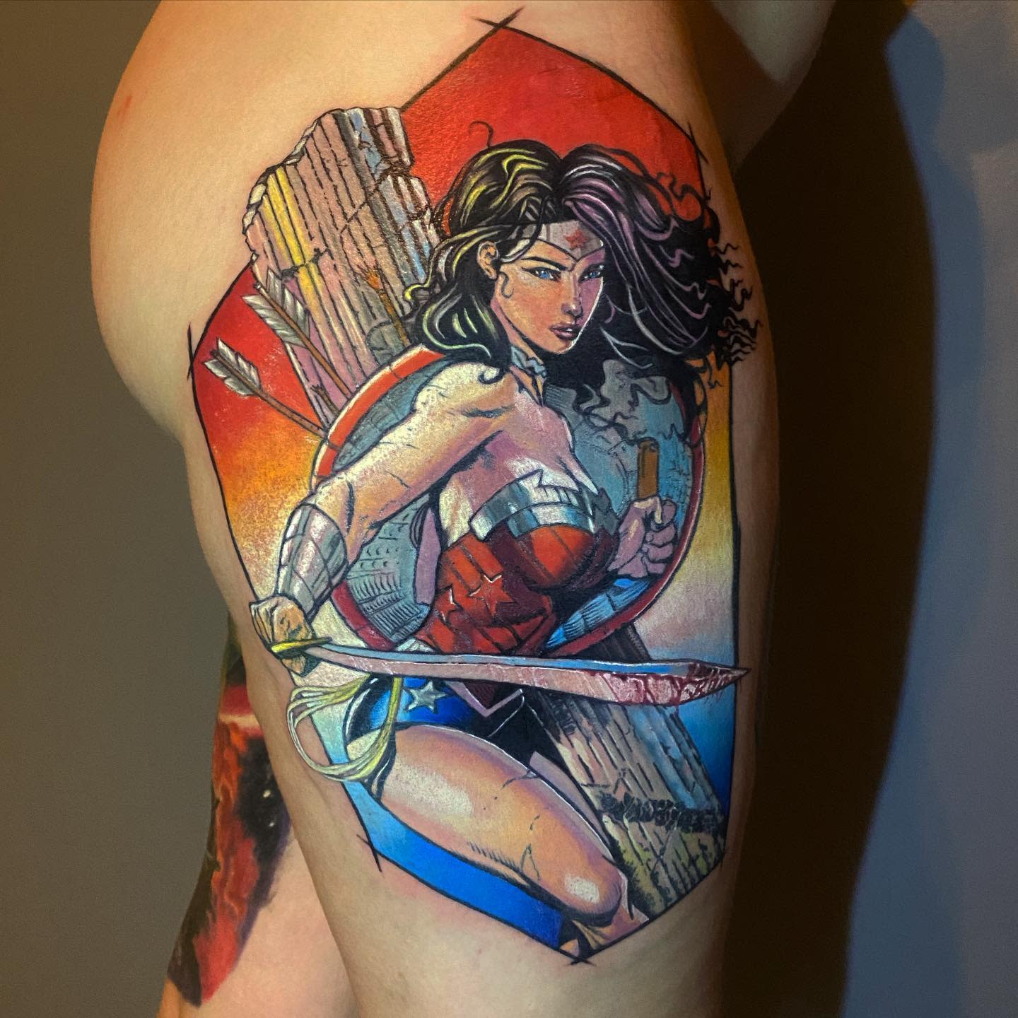Tatuaje De Mujer Maravilla Guerrera -danngomes08