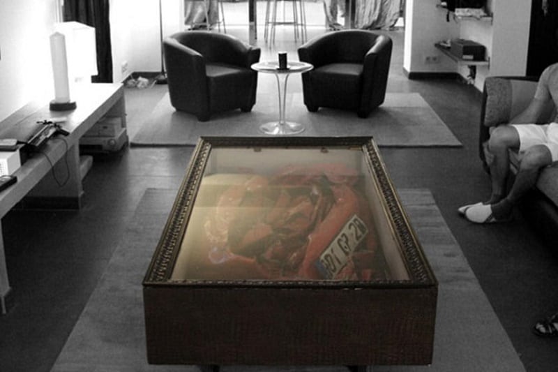Wrecked Ferrari Coffee Table for the Living Room and Bachelor Pad