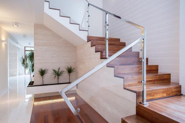 wood minimalist staircase