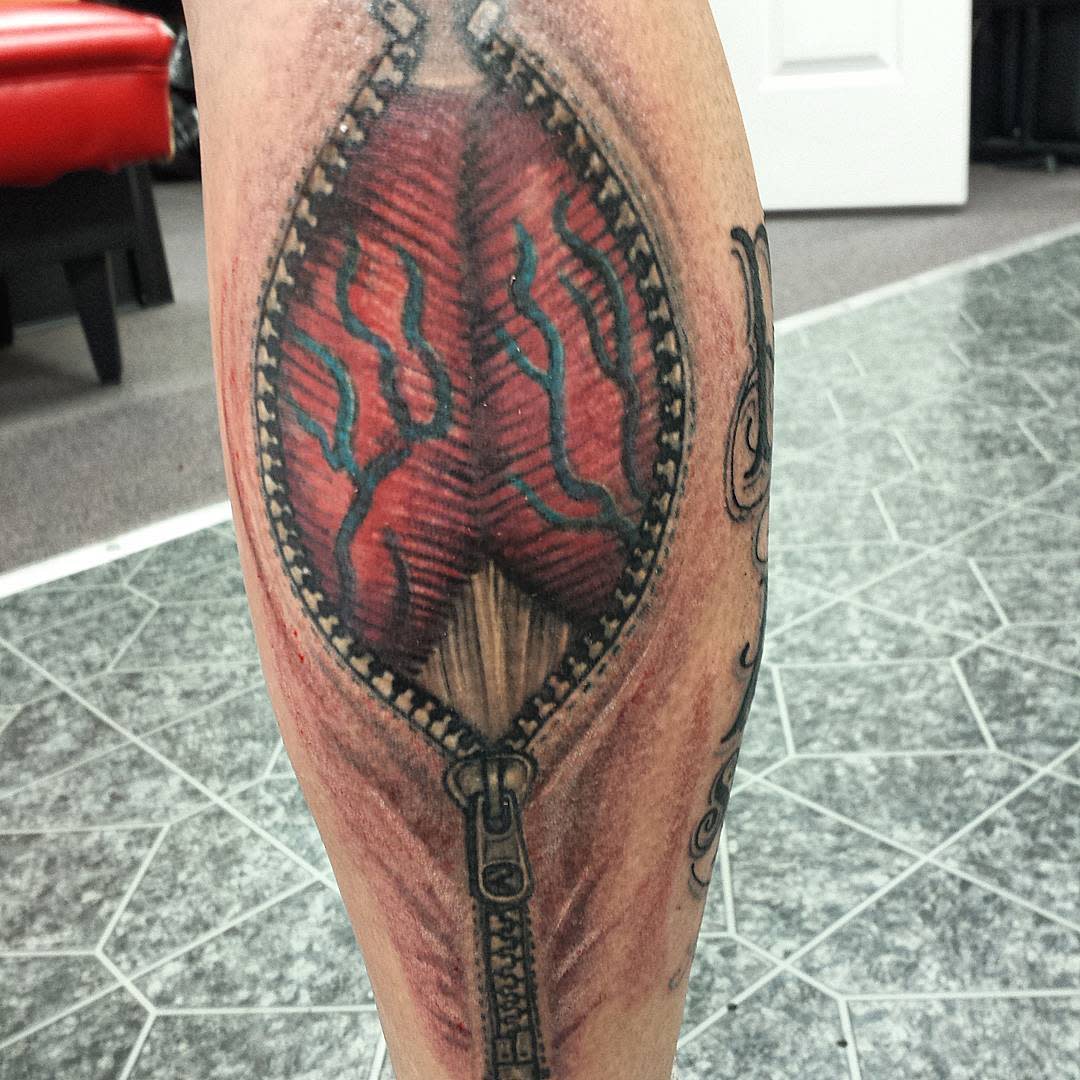 Leg Zipper Tattoo -marklovelessink