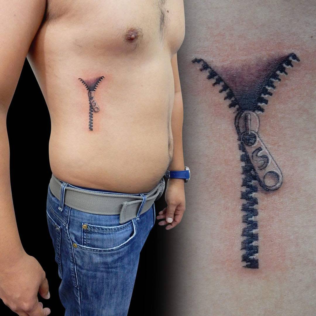 Small Zipper Tattoo -vezetattoo