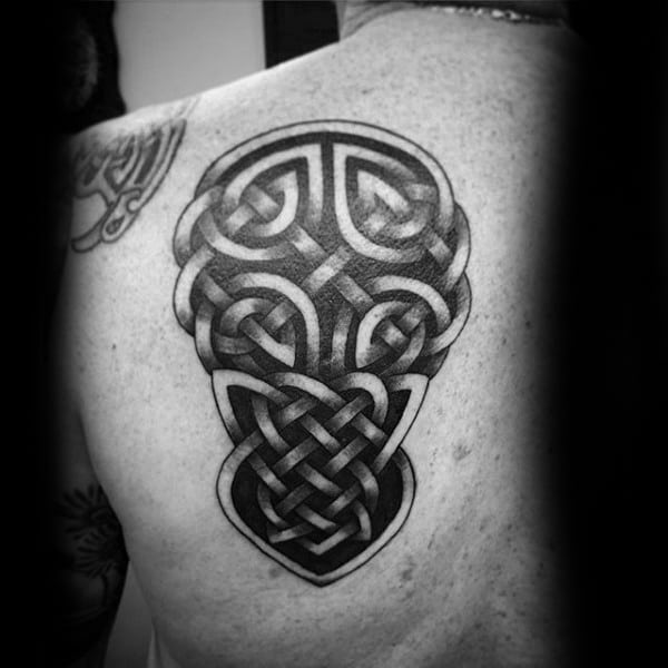 Abstract Guys Celtic Knot Tattoo On Back