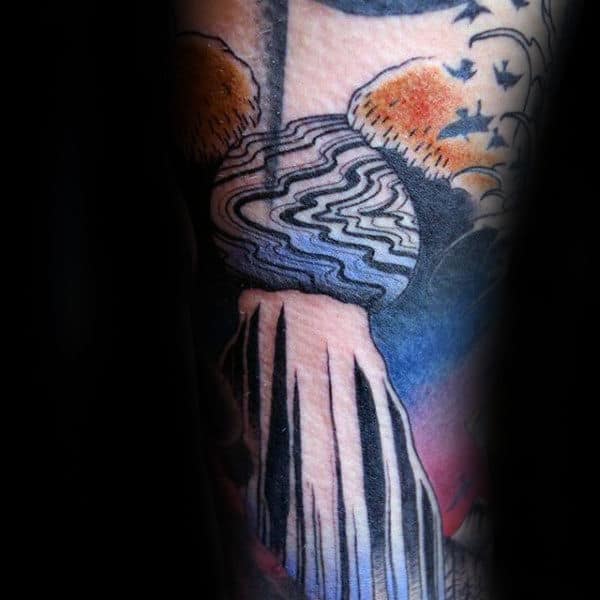 Abstract Male Waterfall Tattoos