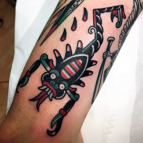 Trad scorpion tattooed by me last week Dublin ireland   rtraditionaltattoos