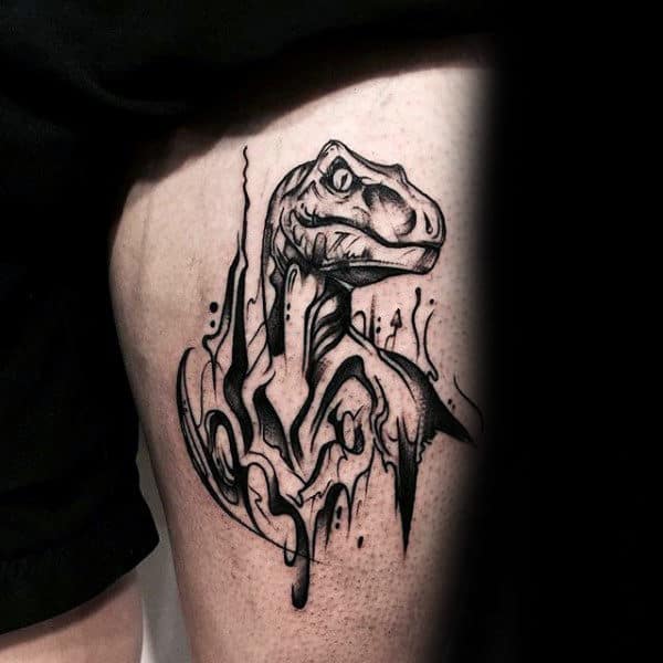 Jurassic World inspired tattoo Velociraptors Tattoos  Dinosaur tattoos  Body art tattoos Blue tattoo