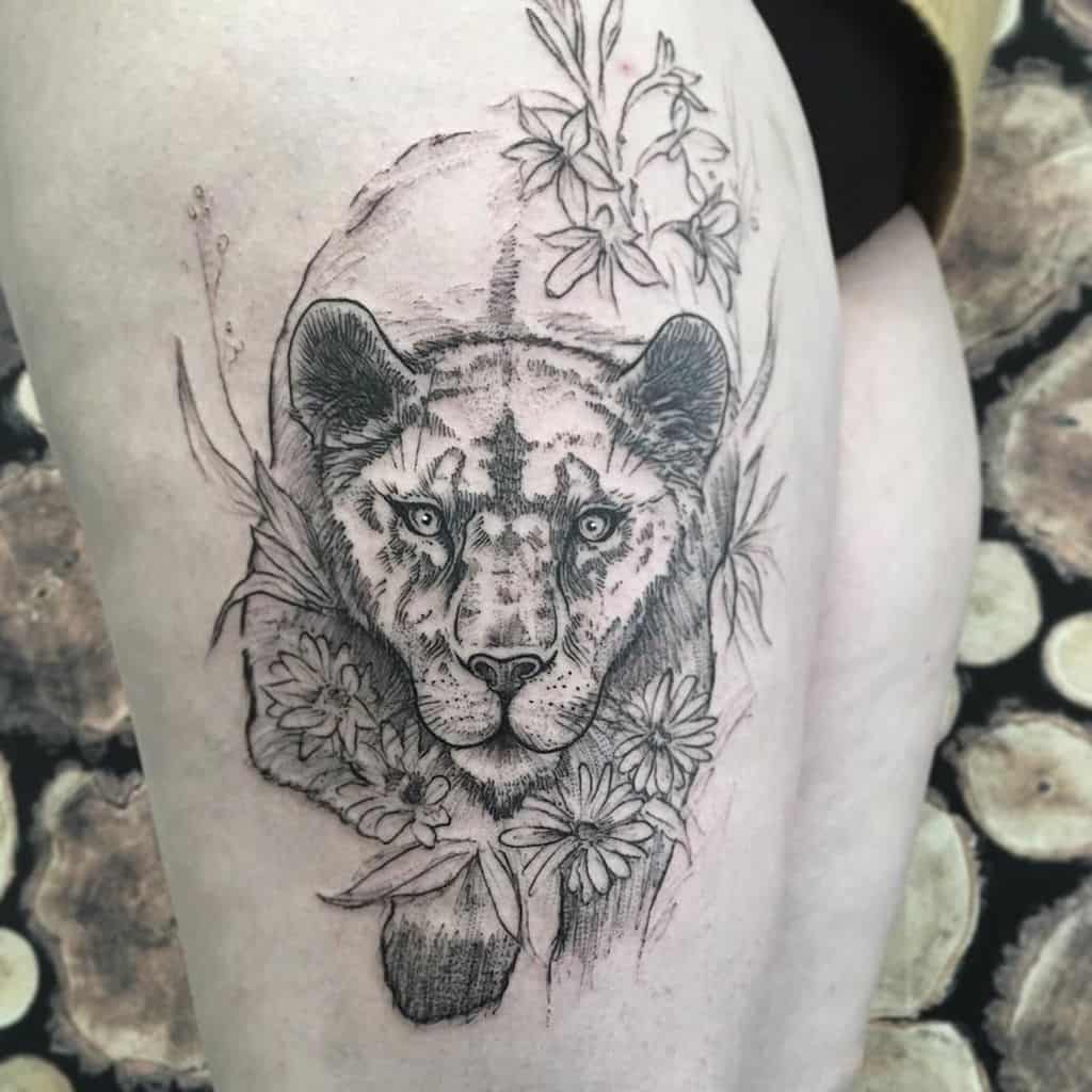 Africa Style Lion Tattoo