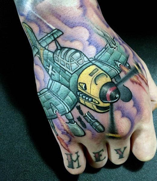 Aircraft Tattoos For Men On Hand