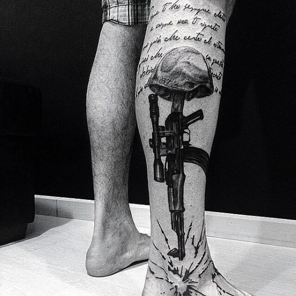 AK 47 Gun Tattoos Designs For Men