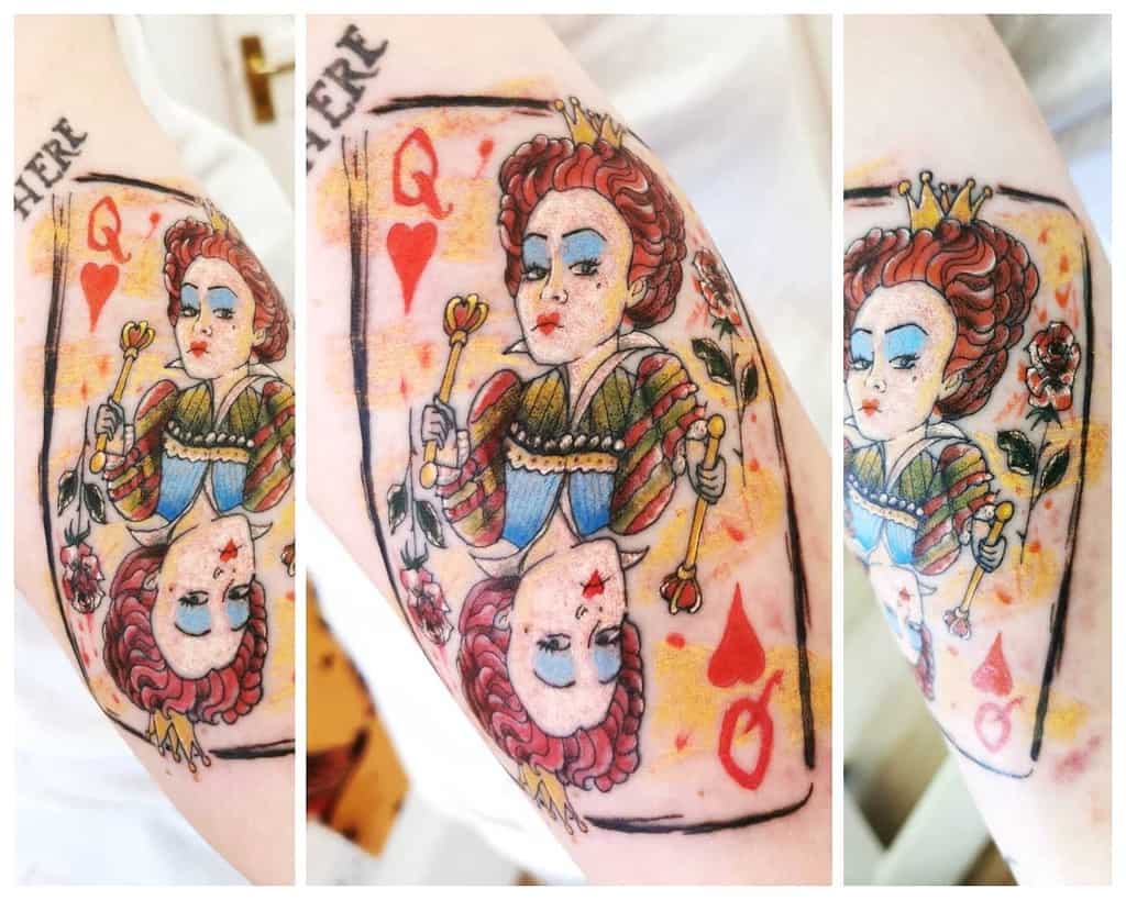 Queen of Hearts Tattoo with Crown - wide 7