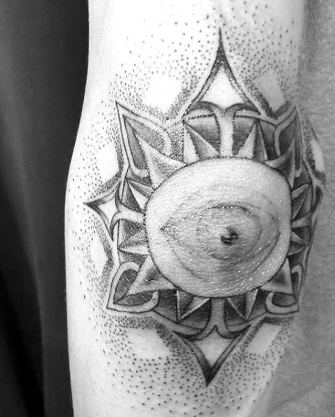 All Seeing Eye Mens Elbow Tattoo