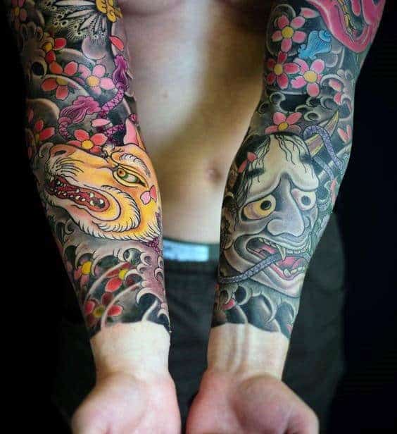 amazeballs-japanese-sleeve-tattoo-for-guys
