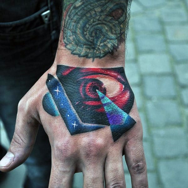 Amazing Abstract Eye Hand Tattoos For Men