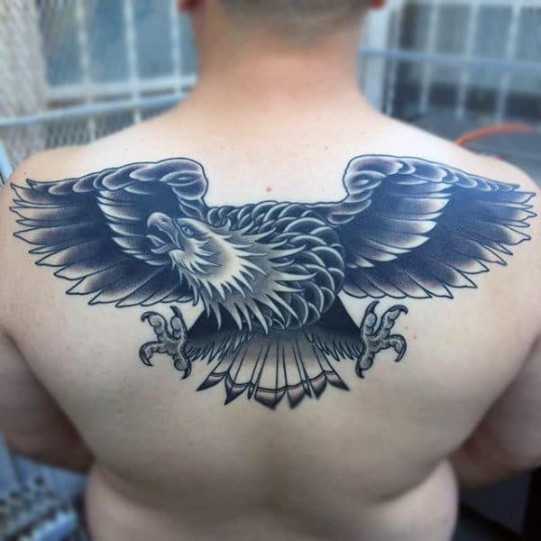 Amazing Black Gray Bald Eagle Tattoo Mens Chest