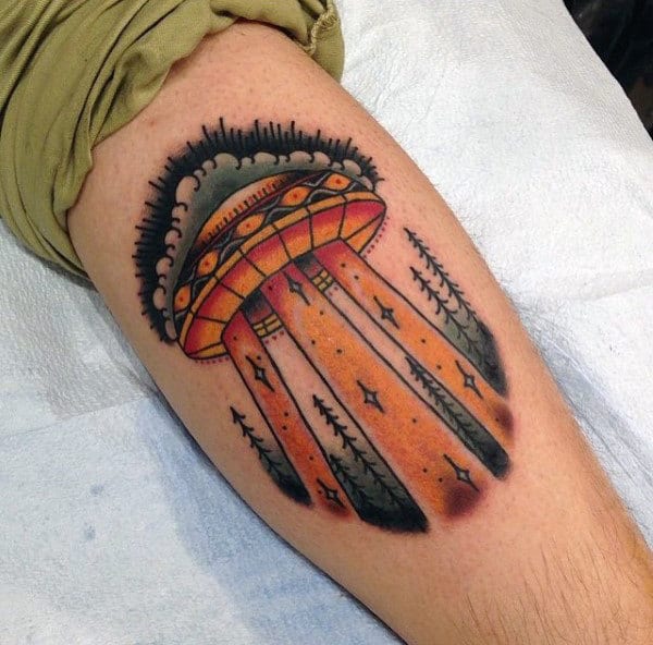 Amazing Flying Saucer Tattoo Guys Forearms