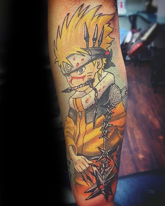 Amazing Forearm Sleeve Mens Naruto Tattoo Designs