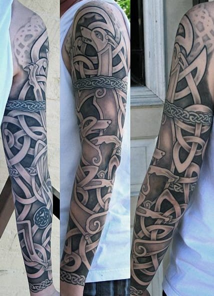 Amazing Full Sleeve Celtic Guys Tattoos