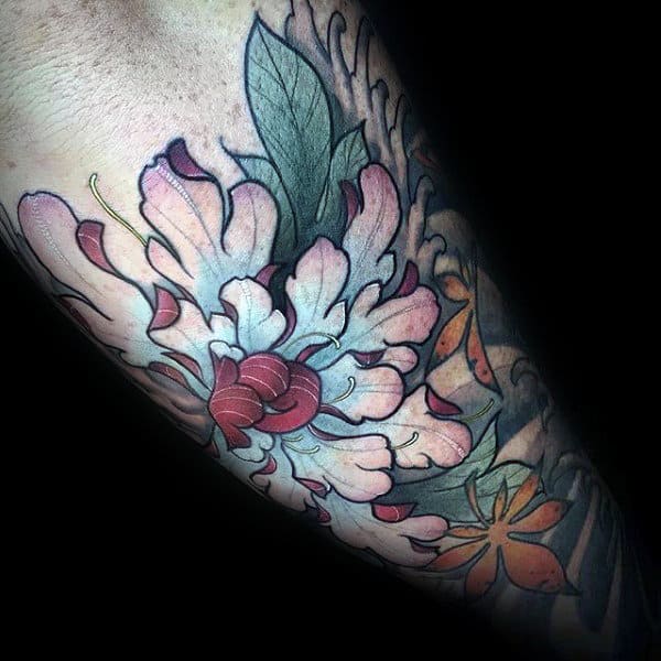 100 Peony Tattoo Designs For Men - Flower Ink Ideas