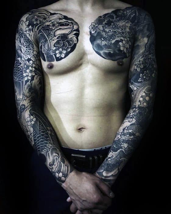 50 Japanese Chest Tattoos For Men Masculine Design Ideas