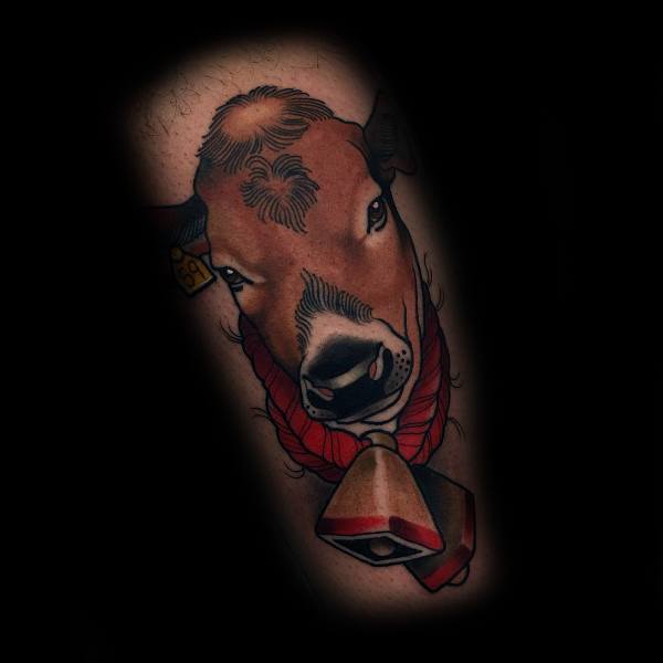 Amazing Mens Cow Tattoo Designs