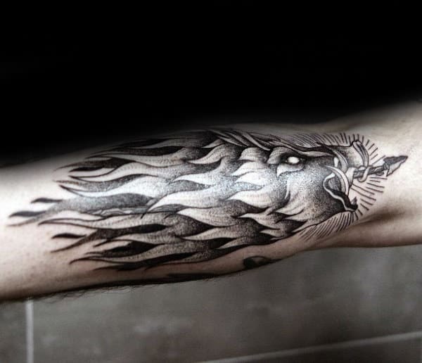 Amazing Mens Forearm Boar Tattoo Designs