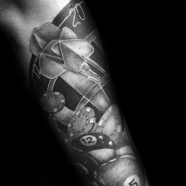 Amazing Mens Forearm Sleeve Dart Tattoo Designs