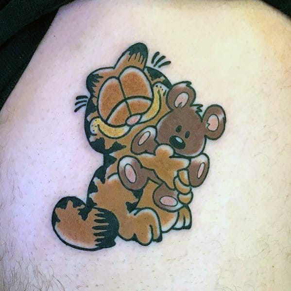 Amazing Mens Garfield Tattoo Designs