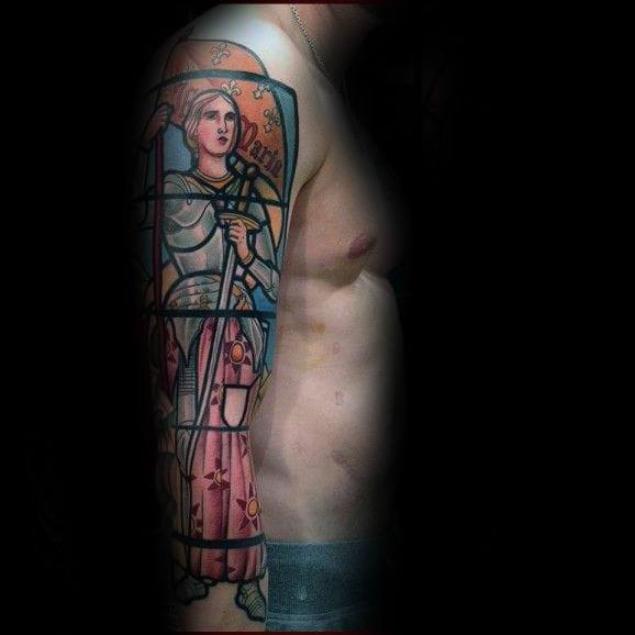 Amazing Mens Joan Of Arc Tattoo Designs