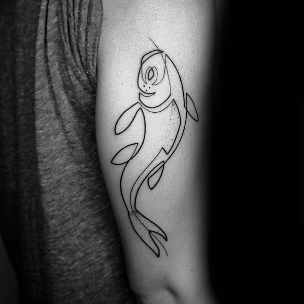 Amazing Mens Koi Fish Outline Tattoo Designs