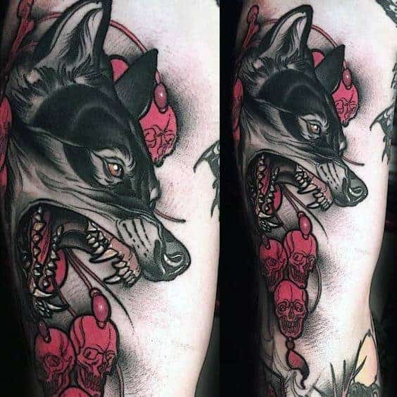 amazing-mens-neo-traditional-wolf-tattoo-designs