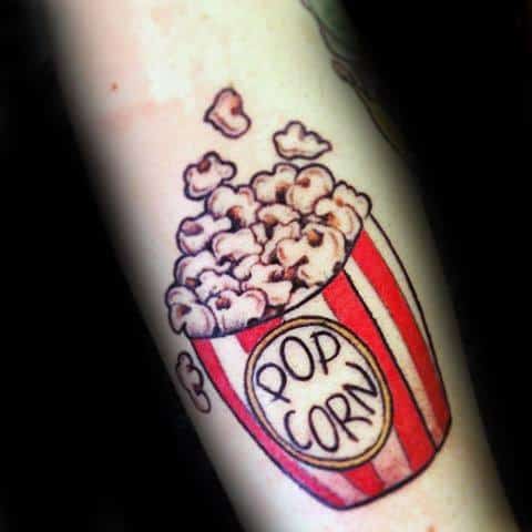 Amazing Mens Popcorn Tattoo Designs