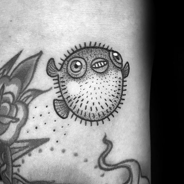 Amazing Mens Puffer Fish Tattoo Designs