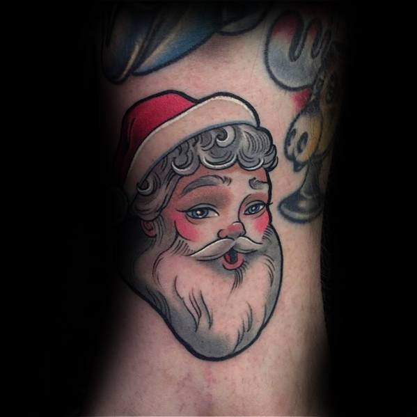 Amazing Mens Santa Claus Tattoo Designs