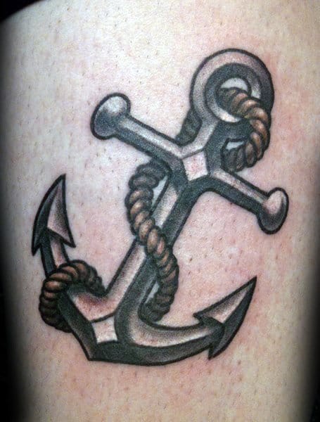 Amazing Mens Small Anchor Cross Arm Tattoo