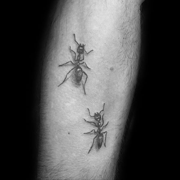 Amazing Mens Small Leg Ant Tattoo Designs