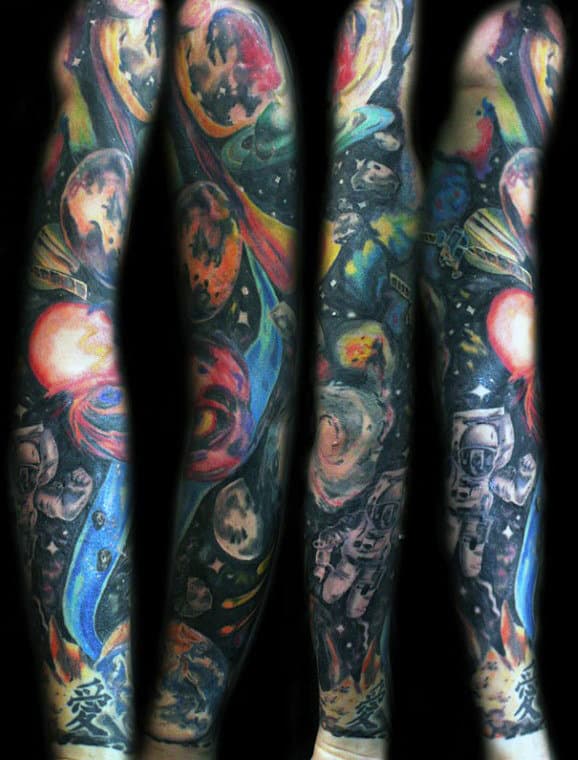 Amazing Men's Star Sleeve Tattoo