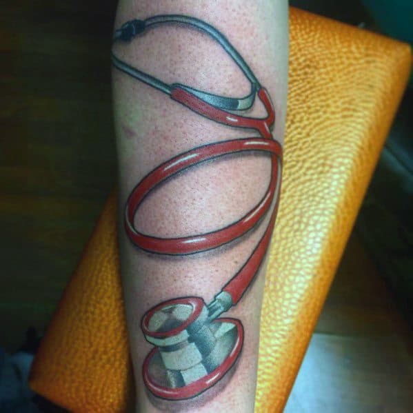 Amazing Mens Stethoscope Tattoo Designs