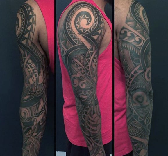 Amazing Mens Tattoo Sleeve Tribal