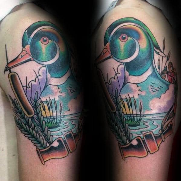 Traditional Mallard Duck Tattoo by Josefhine Cooksey of Lone Star Tattoo  Dallas Texas  rtraditionaltattoos