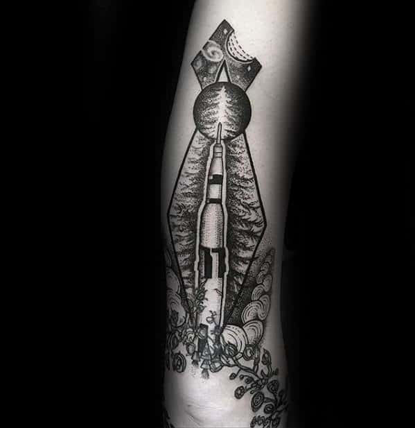 Amazing Rocket Ship Forearm Tattoo Inspiration For Gentlemen