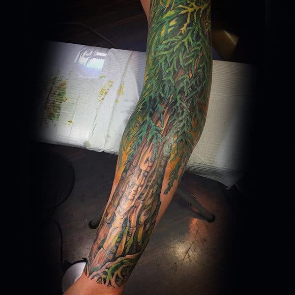 75 Tree Sleeve Tattoo Designs For Men - Ink Ideas With Branches